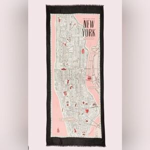 Kate Spade New York City Map Scarf Wrap Multicolor Art To Wear